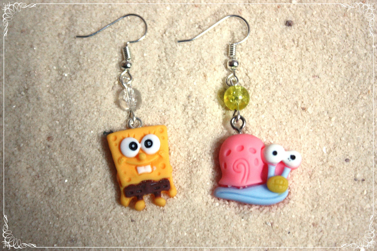 Boucles d'oreilles style "Bob l'éponge"