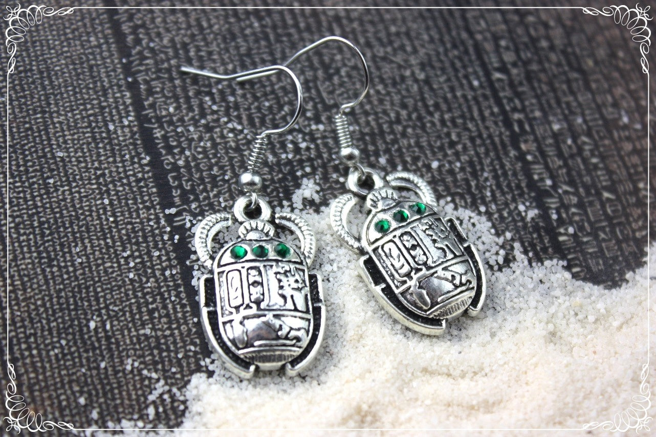 Boucles d'oreilles "Egypte - Scarabées"