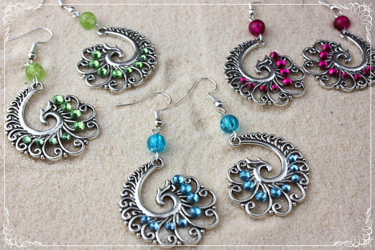 Boucles d'oreilles orientalisantes "Volutes"