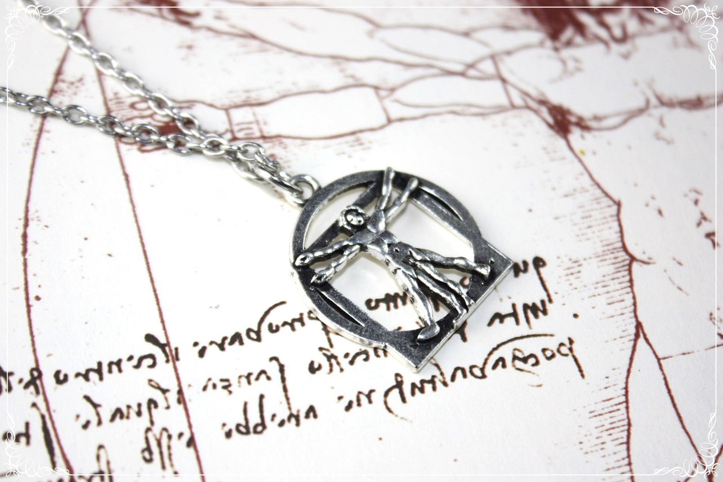 Boucles d'oreilles et pendentifs "Léonard de Vinci - Homme de Vitruve"