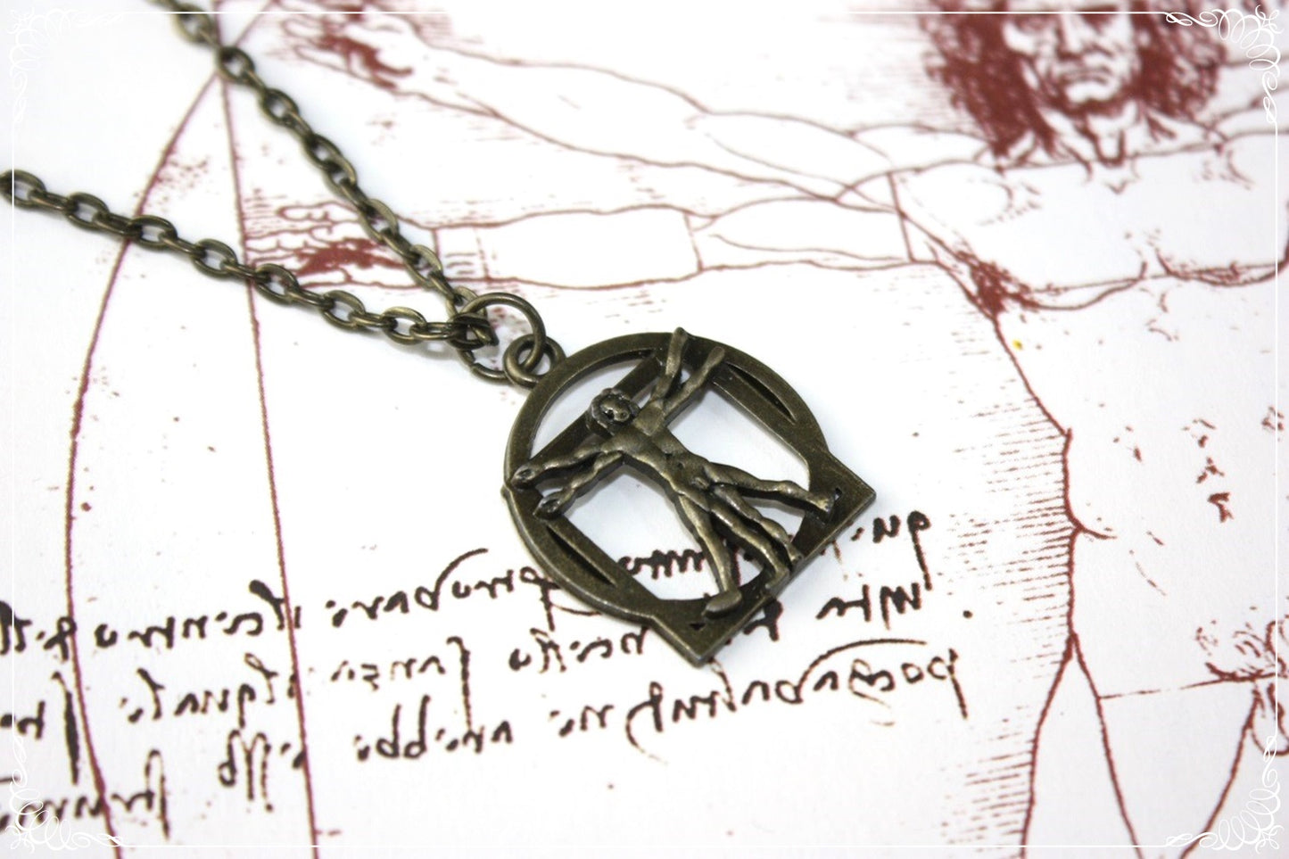Boucles d'oreilles et pendentifs "Léonard de Vinci - Homme de Vitruve"