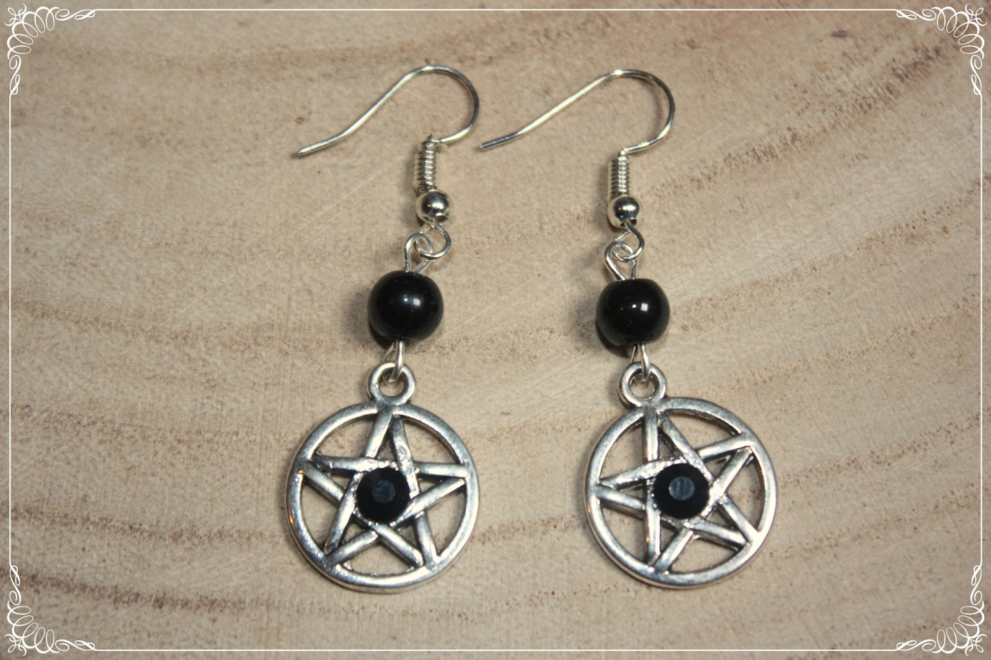 Boucles d'oreilles "Pentacles perles"