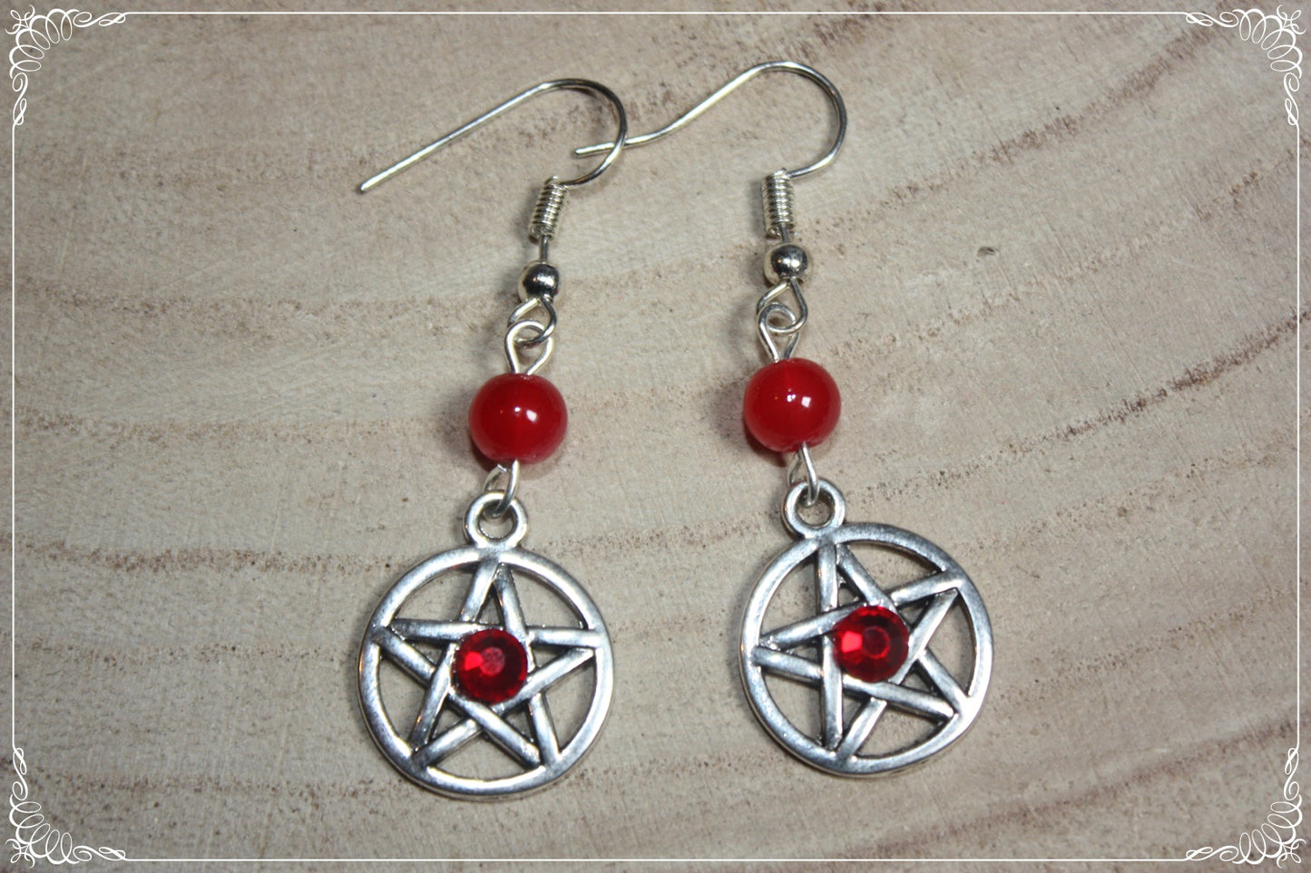 Boucles d'oreilles "Pentacles perles"