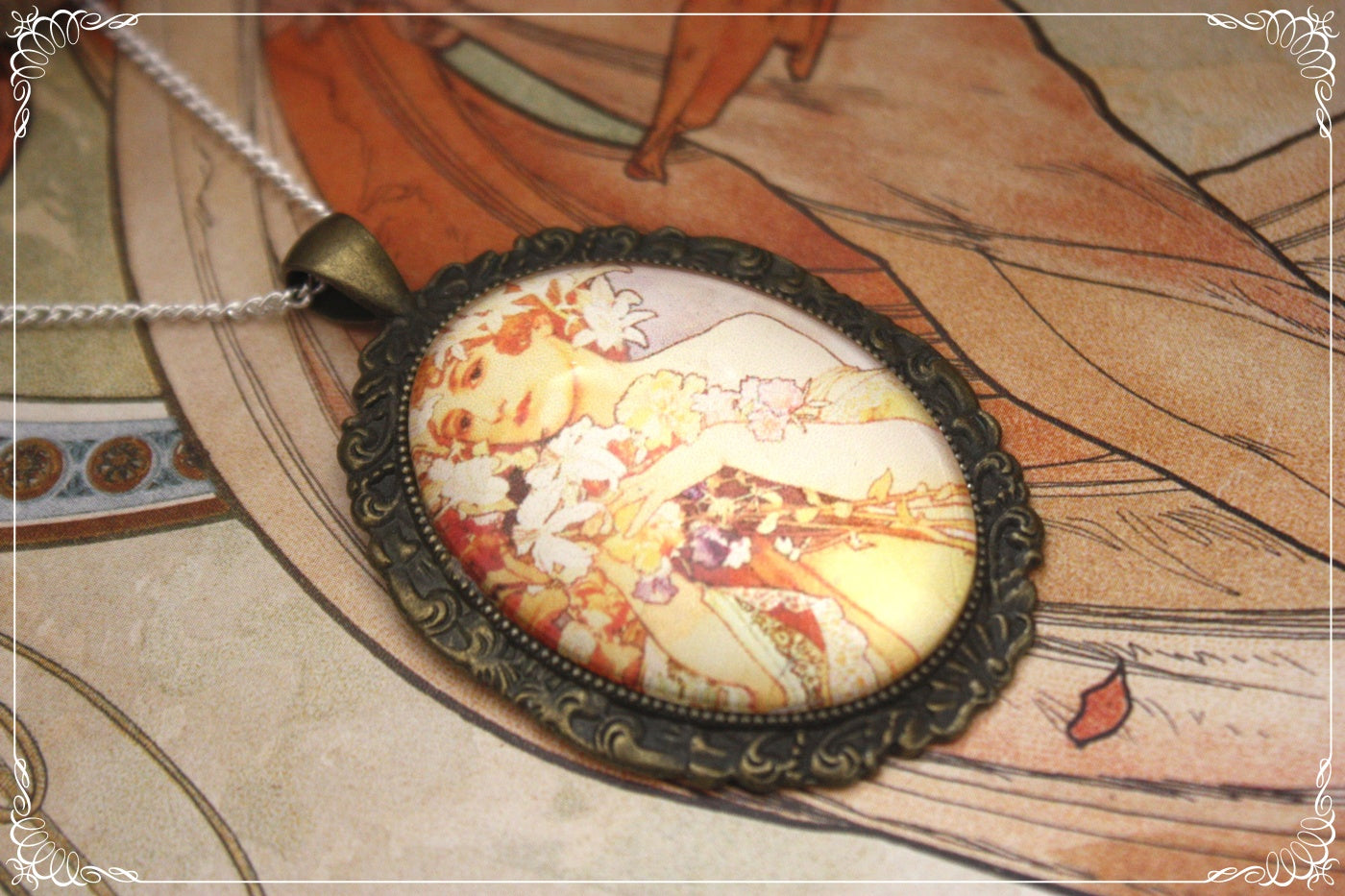 Pendentifs "Mucha - Art Nouveau - Bronze"