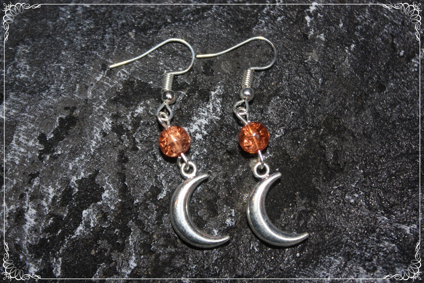 Boucles d'oreilles "Lunes et perles - Argent"