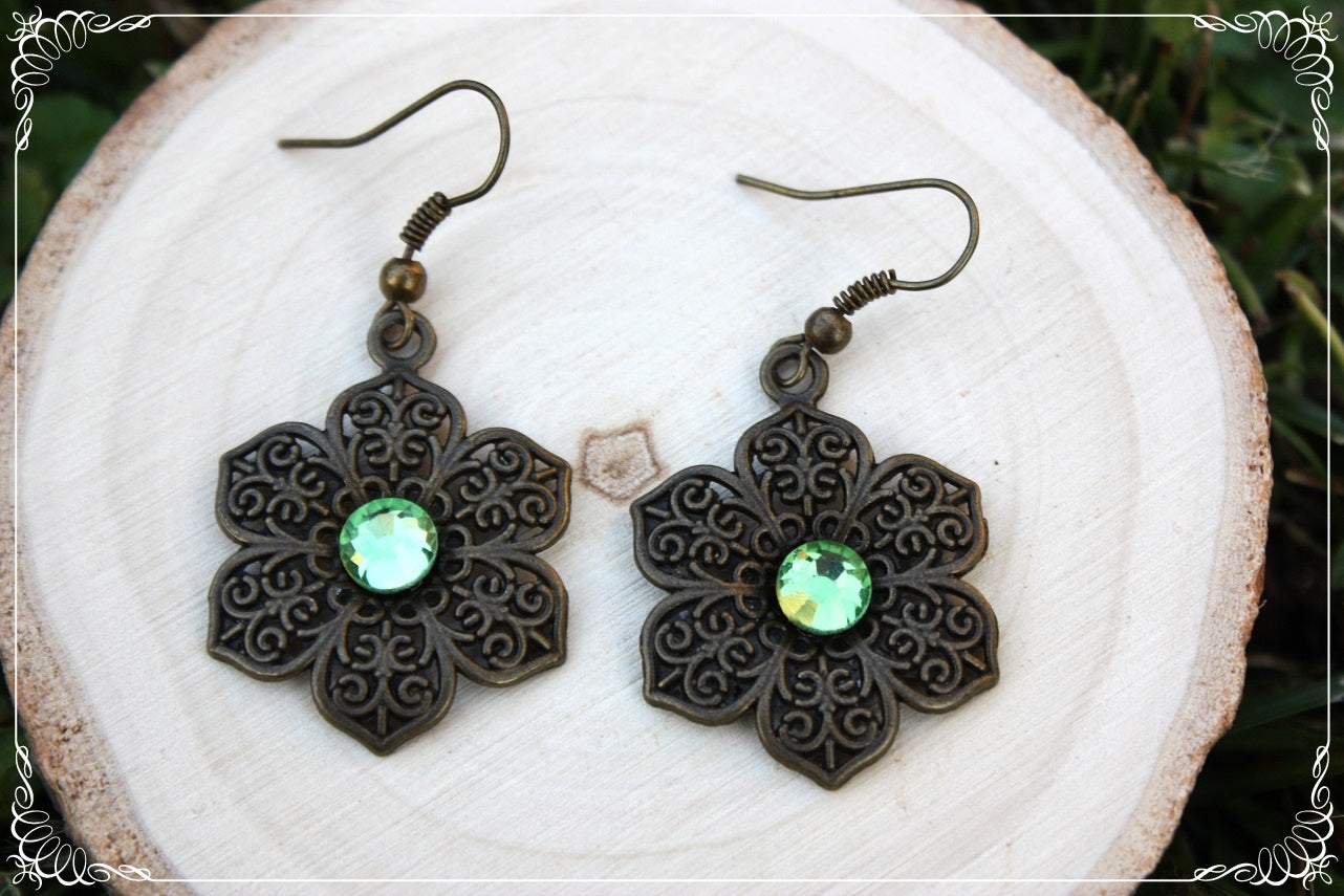 Boucles d'oreilles "Fleurs bronze"