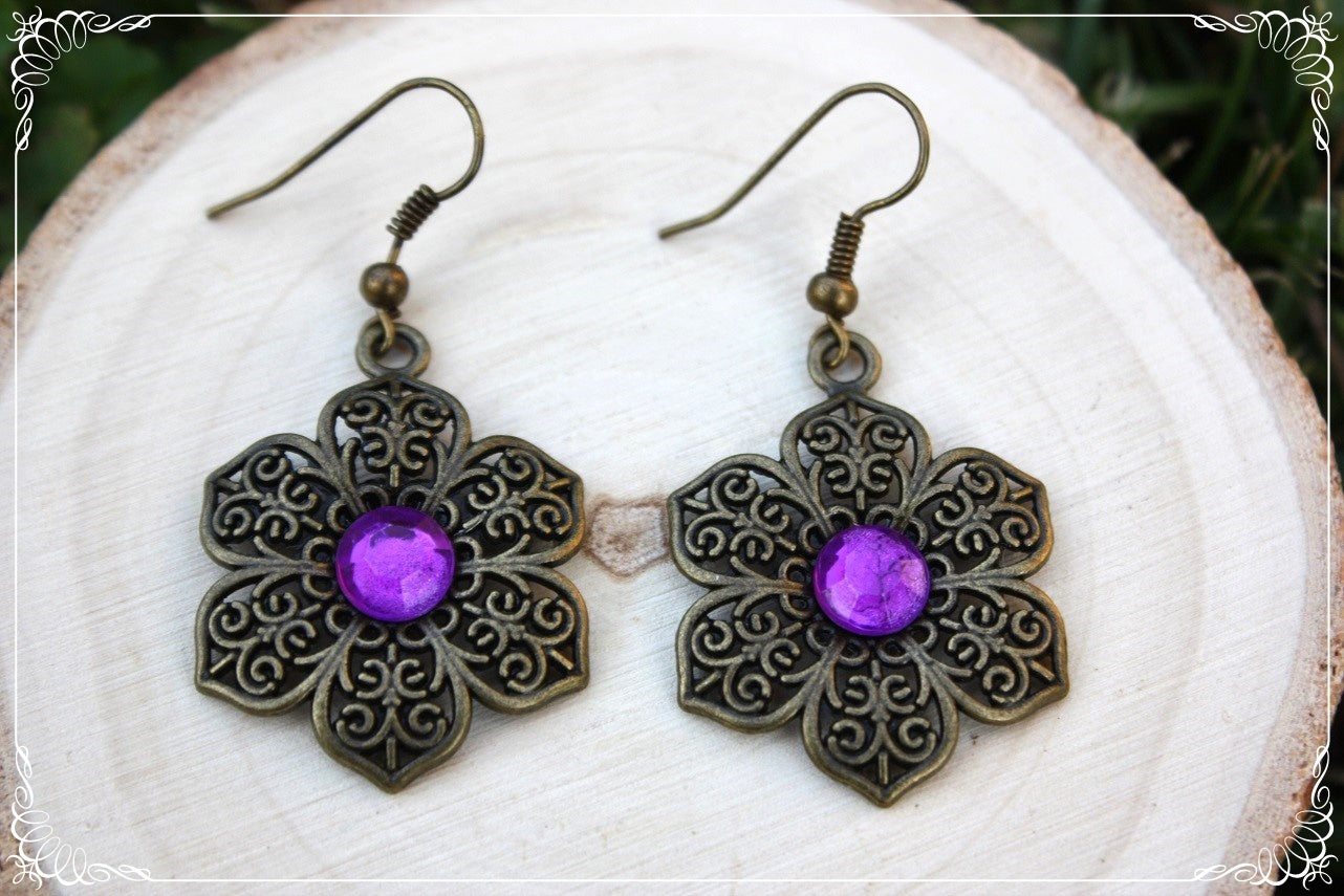 Boucles d'oreilles "Fleurs bronze"