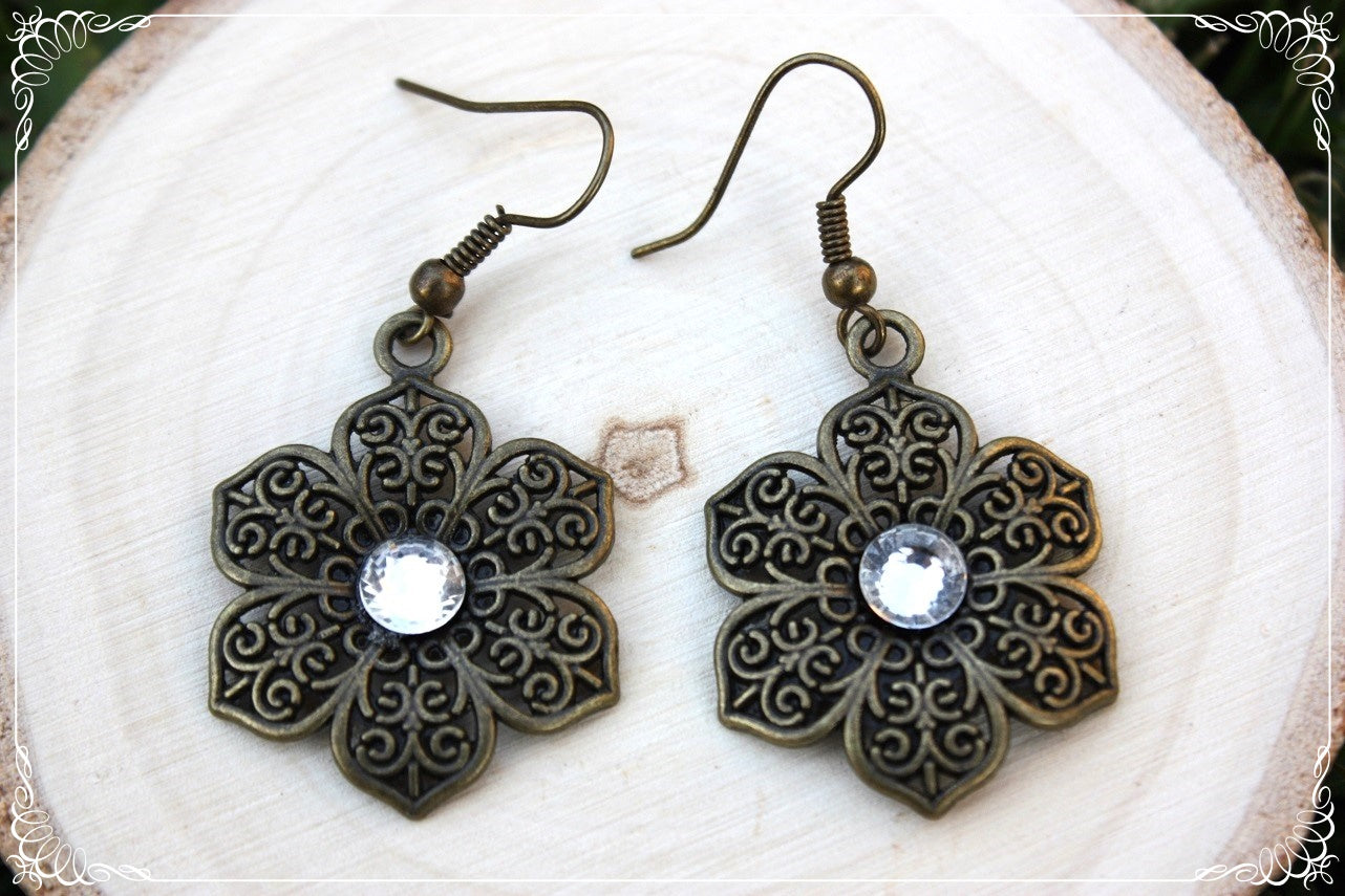 Boucles d'oreilles "Fleurs bronze"