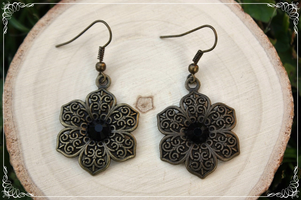 Boucles d'oreilles "Fleurs bronze"