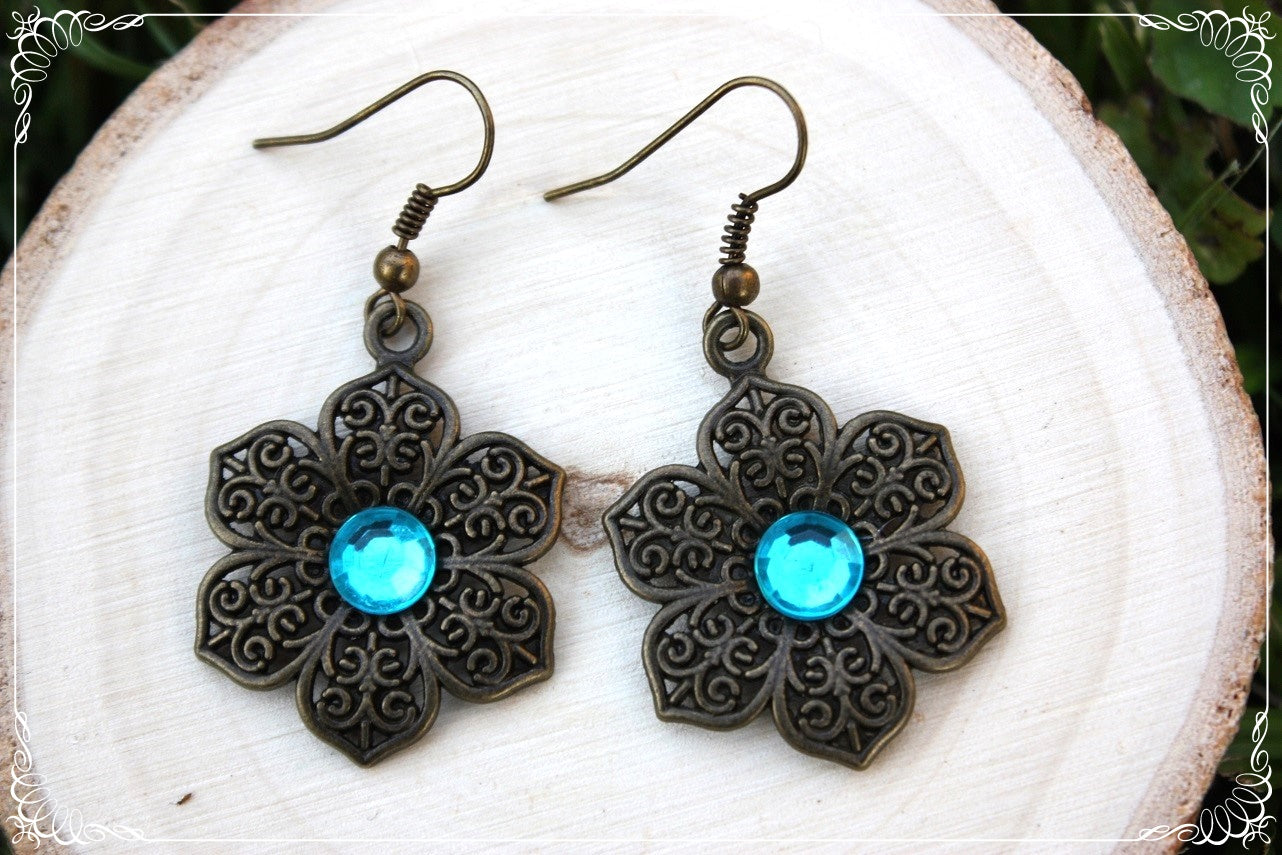 Boucles d'oreilles "Fleurs bronze"
