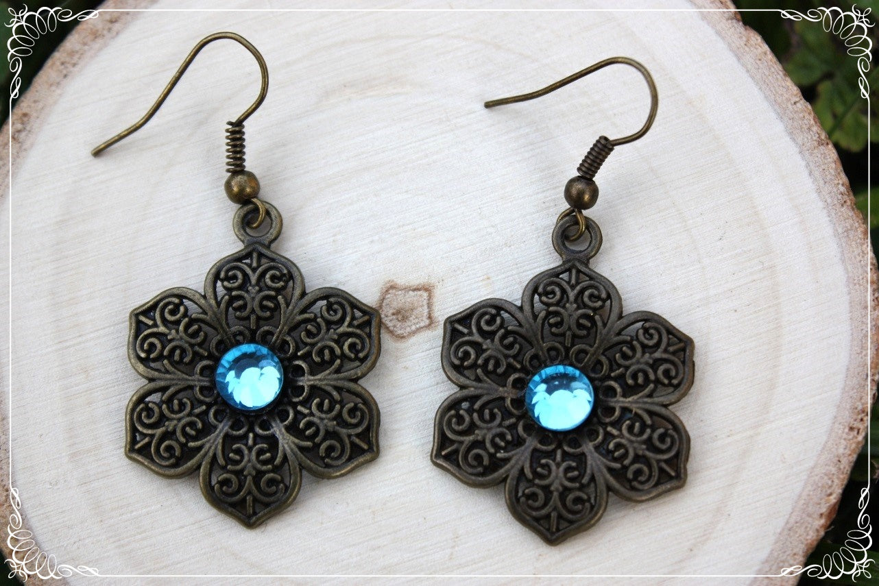 Boucles d'oreilles "Fleurs bronze"