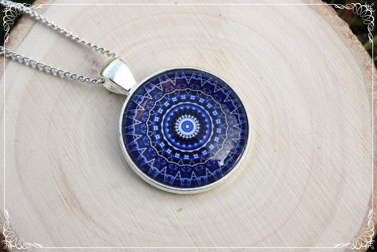 Pendentifs "Mandalas - Bleu foncés"