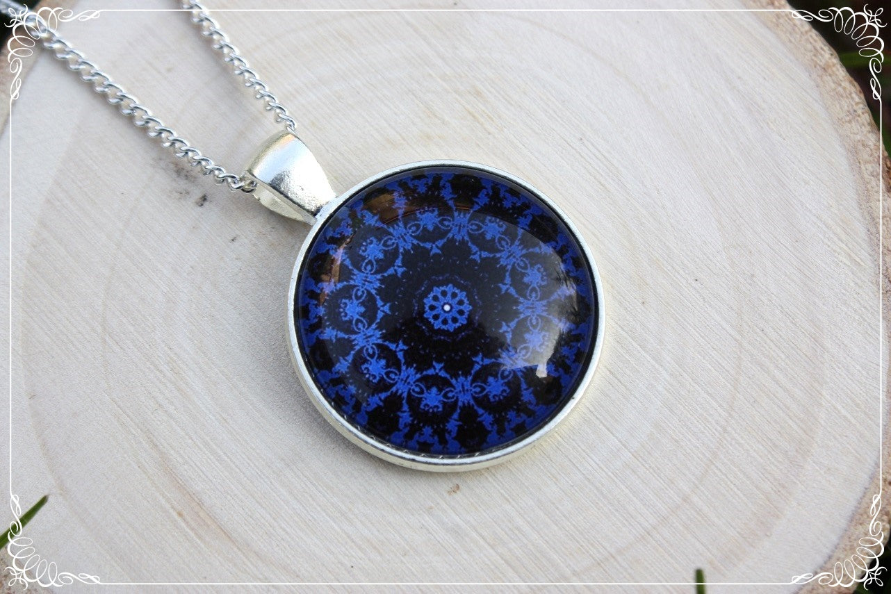 Pendentifs "Mandalas - Bleu foncés"