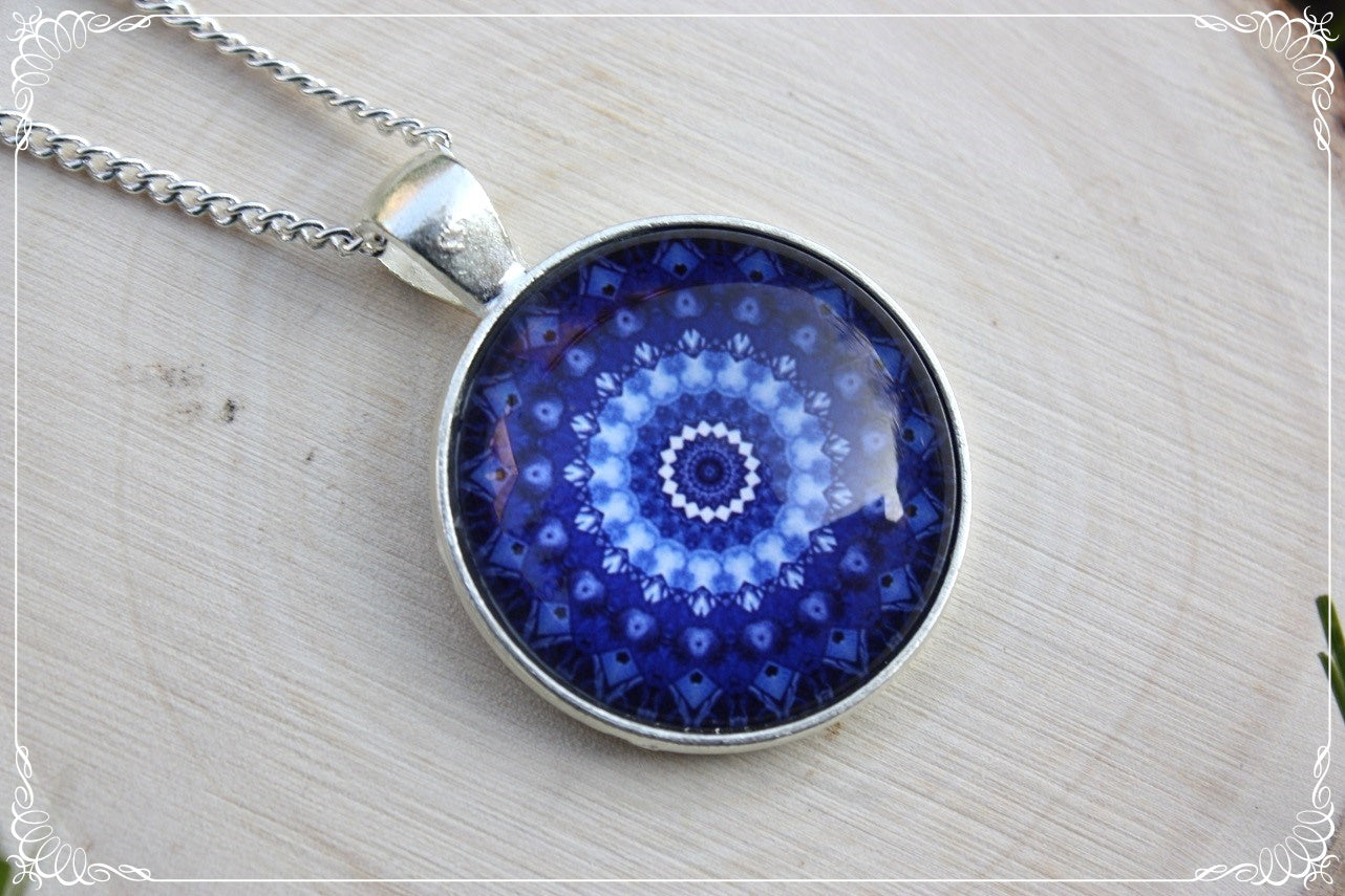 Pendentifs "Mandalas - Bleu foncés"