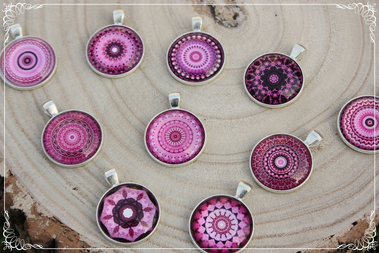 Pendentifs "Mandalas - Roses"