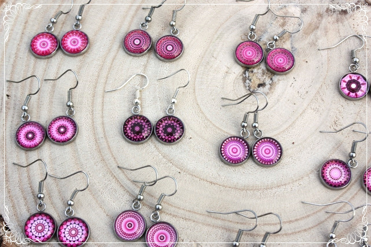 Boucles d'oreilles "Mandalas - Roses "