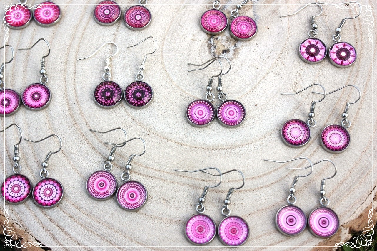 Boucles d'oreilles "Mandalas - Roses "