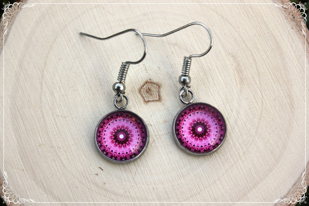 Boucles d'oreilles "Mandalas - Roses "