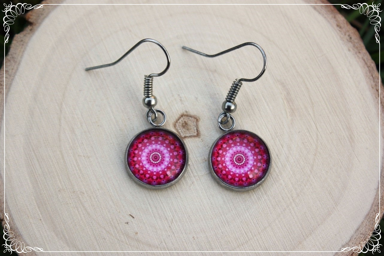 Boucles d'oreilles "Mandalas - Roses "