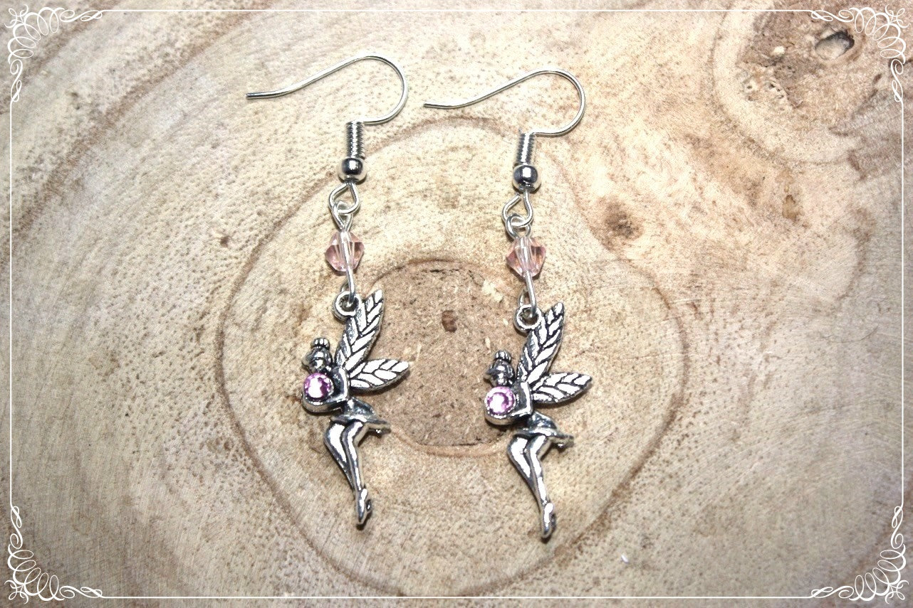Boucles d'oreilles "Fées profils perles"