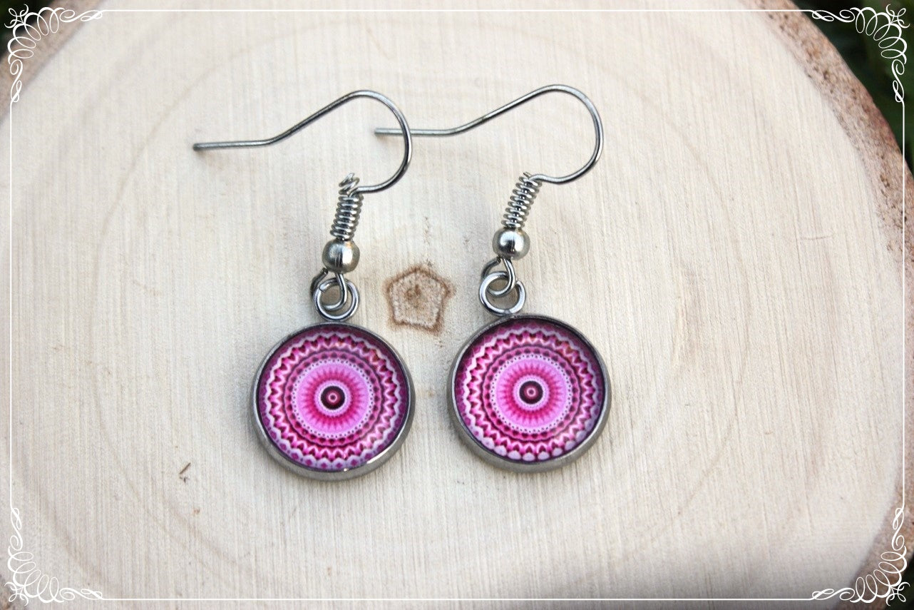 Boucles d'oreilles "Mandalas - Roses "