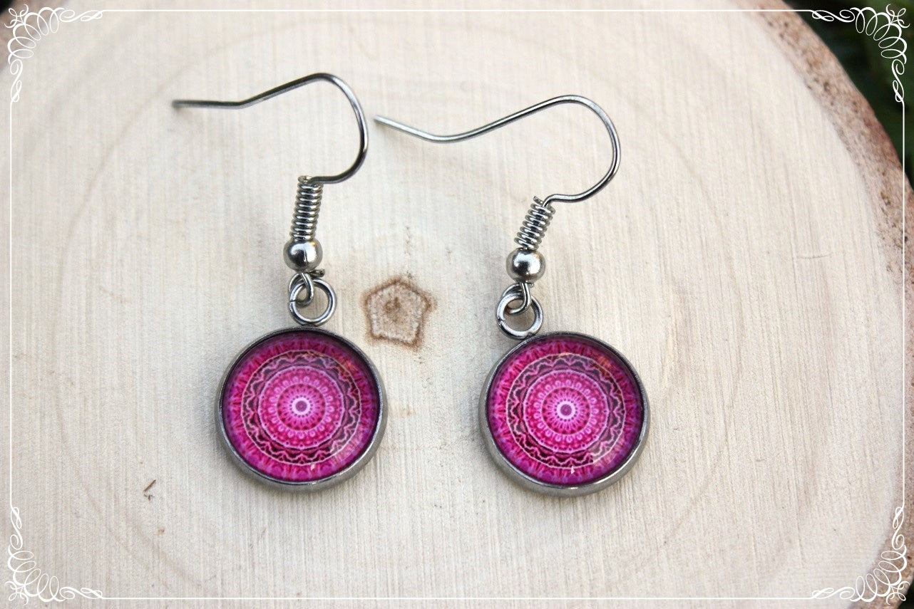 Boucles d'oreilles "Mandalas - Roses "