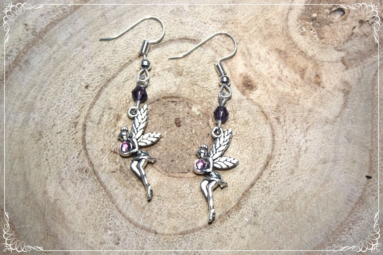 Boucles d'oreilles "Fées profils perles"