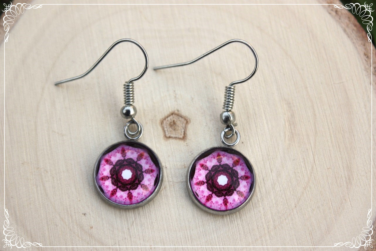 Boucles d'oreilles "Mandalas - Roses "