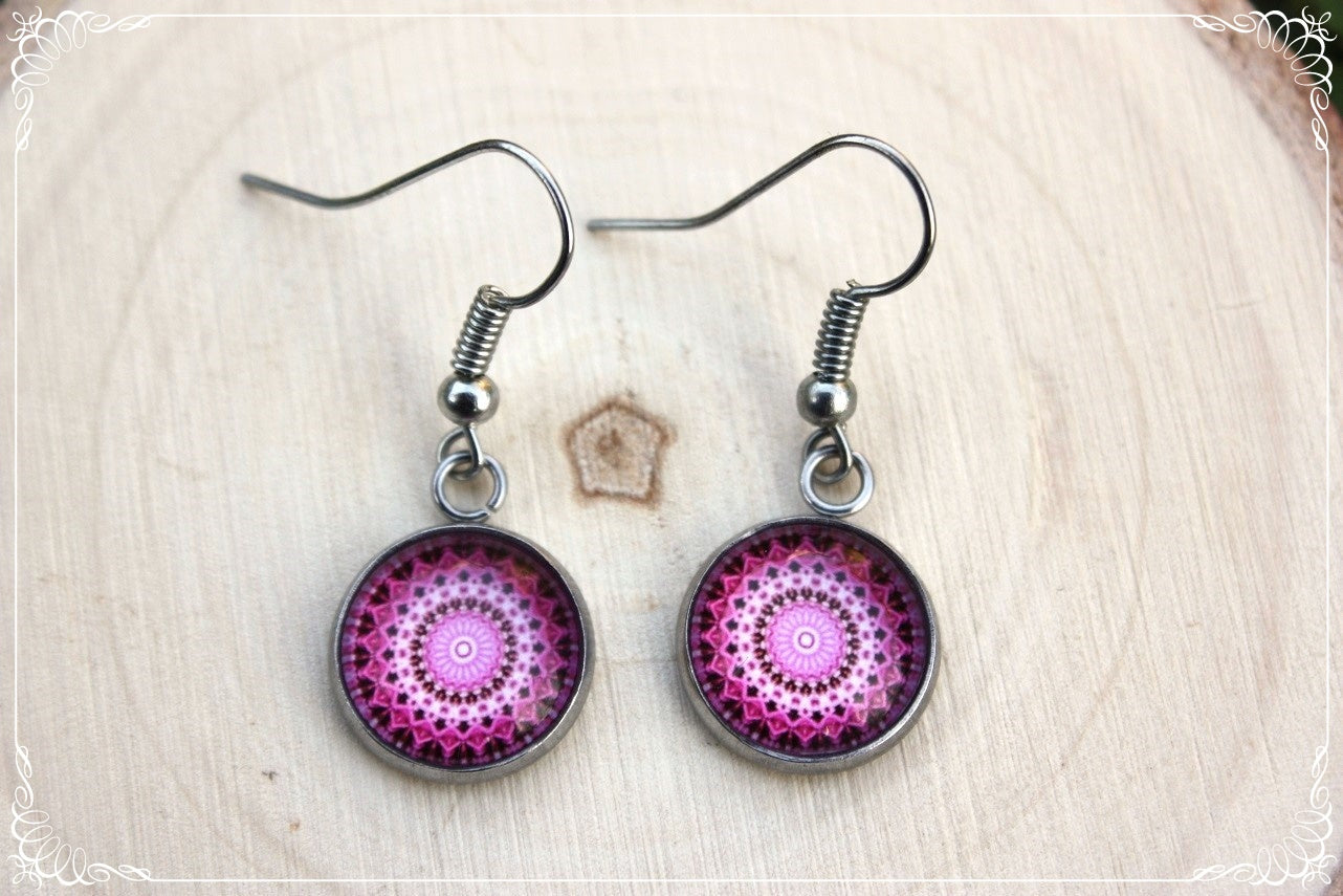 Boucles d'oreilles "Mandalas - Roses "