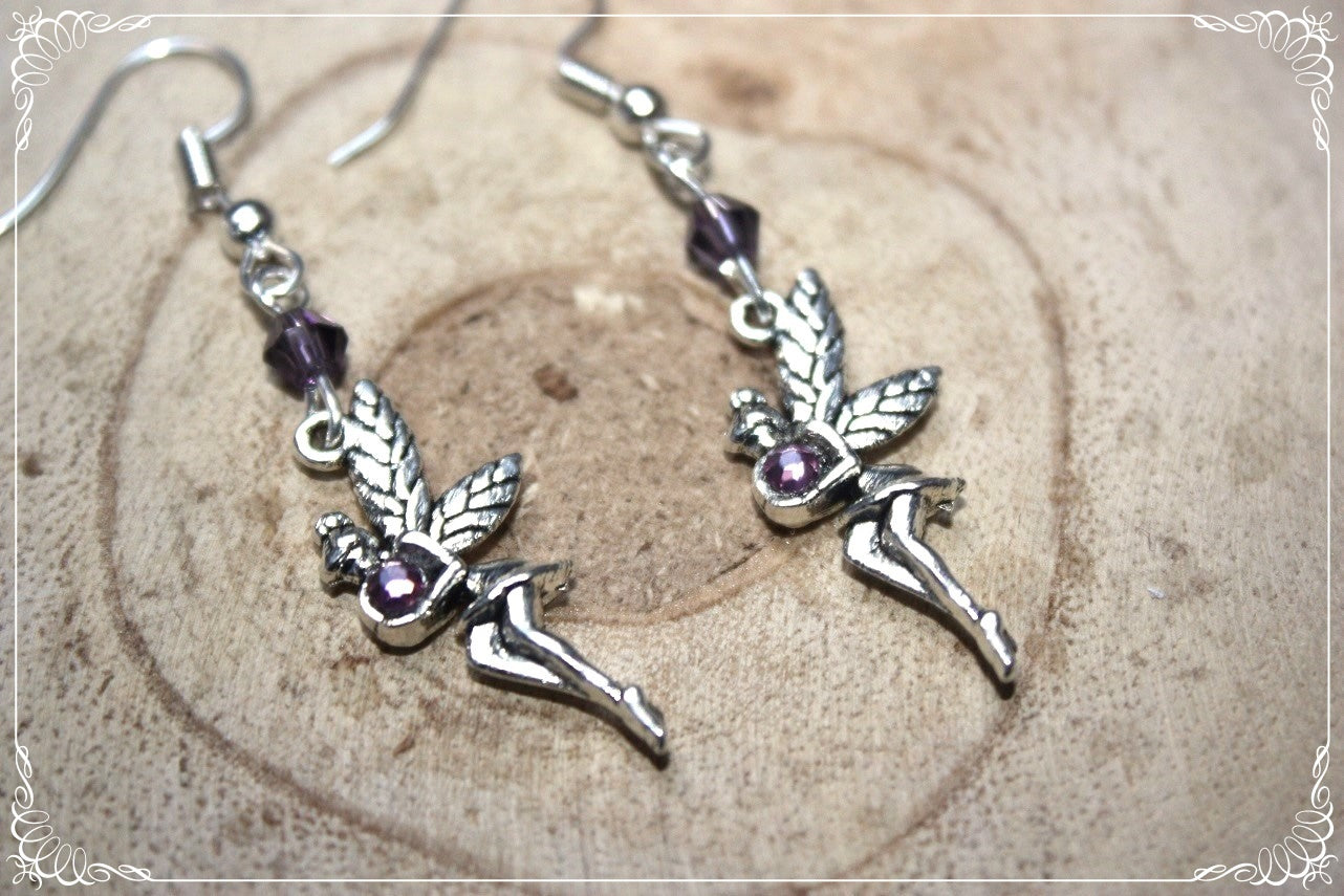 Boucles d'oreilles "Fées profils perles"