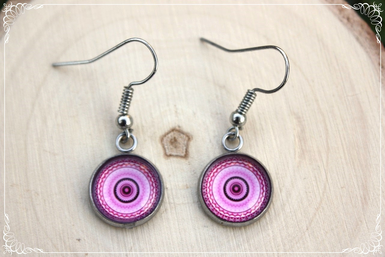 Boucles d'oreilles "Mandalas - Roses "