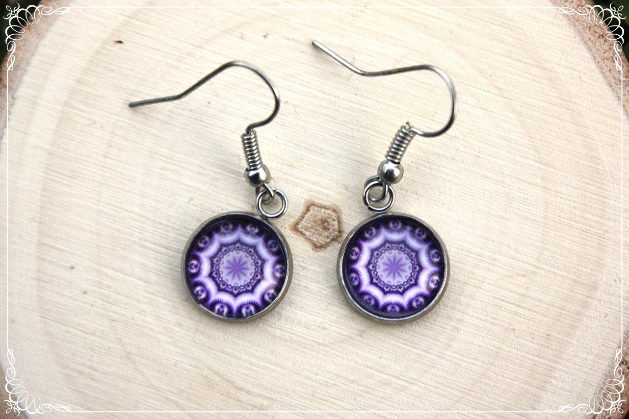 Boucles d'oreilles "Mandalas - Violets "
