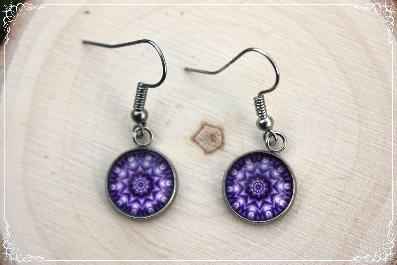 Boucles d'oreilles "Mandalas - Violets "