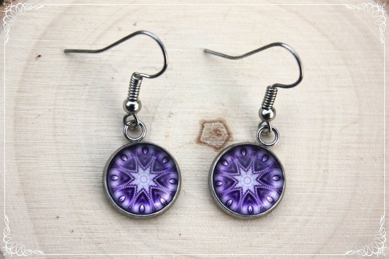 Boucles d'oreilles "Mandalas - Violets "