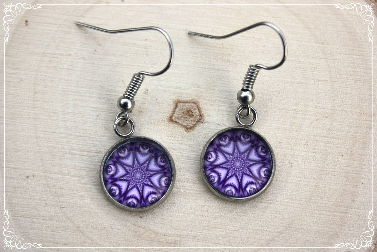 Boucles d'oreilles "Mandalas - Violets "