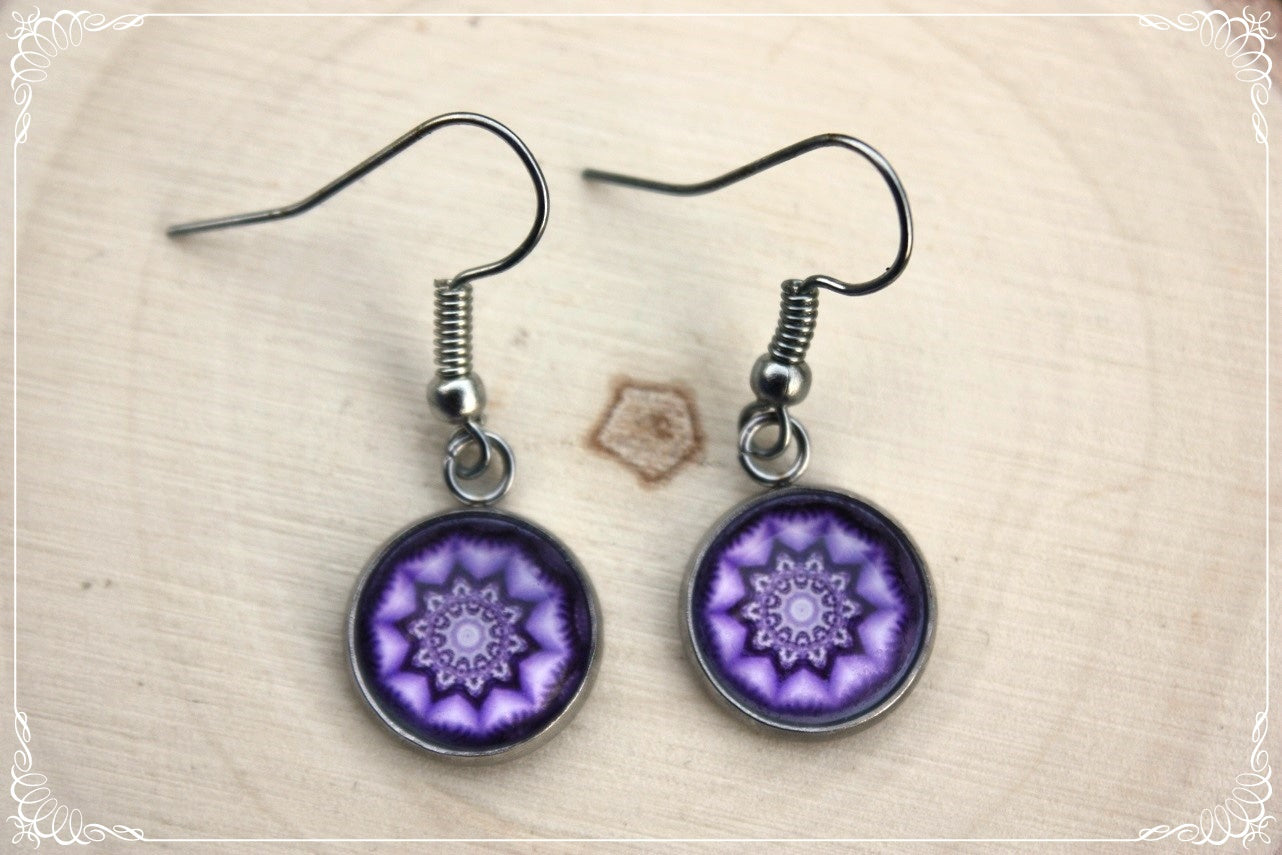 Boucles d'oreilles "Mandalas - Violets "