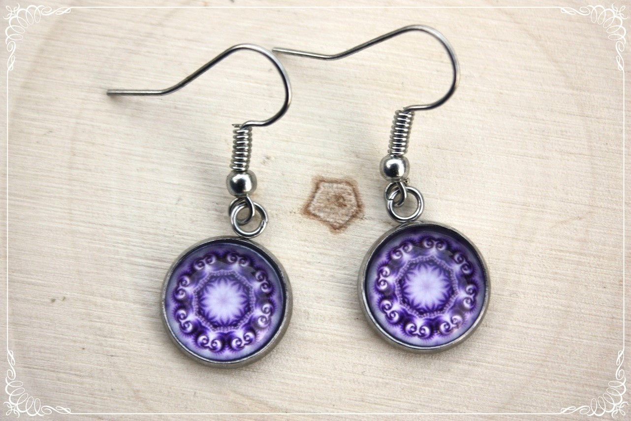 Boucles d'oreilles "Mandalas - Violets "