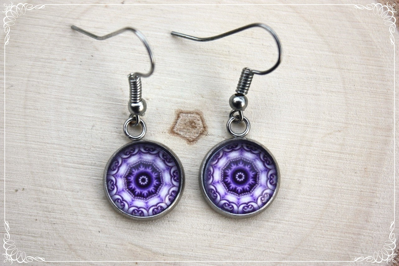 Boucles d'oreilles "Mandalas - Violets "