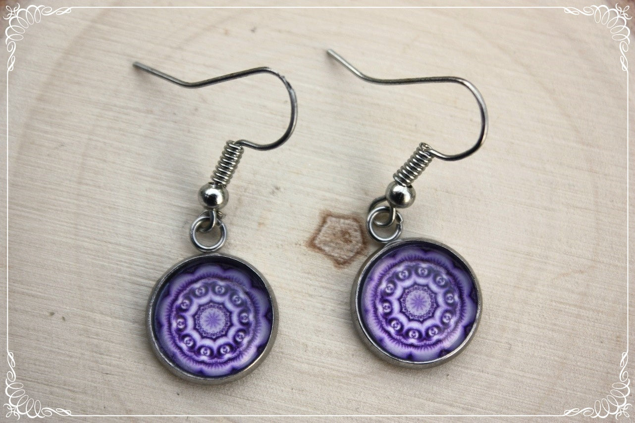 Boucles d'oreilles "Mandalas - Violets "