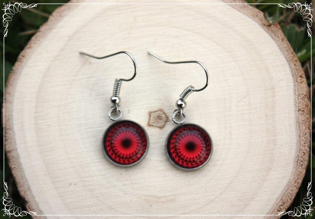 Boucles d'oreilles "Mandalas - Rouges "