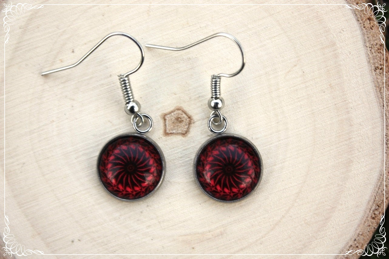 Boucles d'oreilles "Mandalas - Rouges "