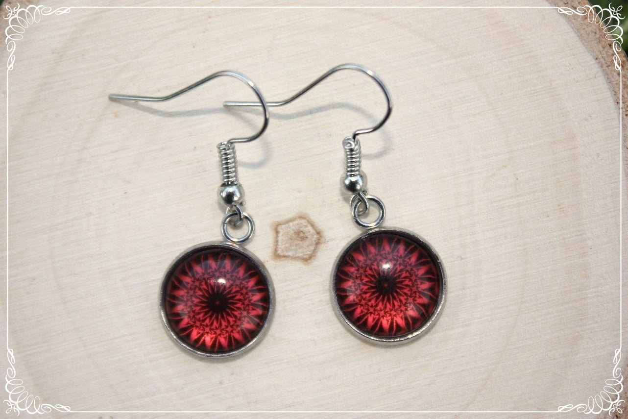 Boucles d'oreilles "Mandalas - Rouges "