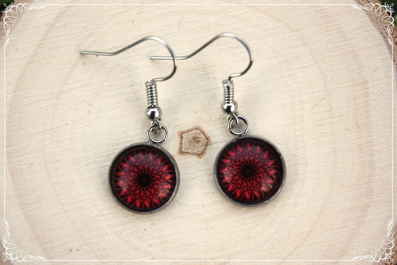 Boucles d'oreilles "Mandalas - Rouges "
