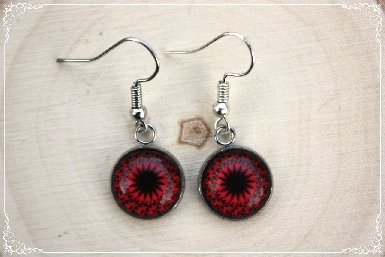 Boucles d'oreilles "Mandalas - Rouges "