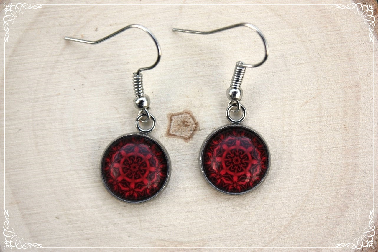 Boucles d'oreilles "Mandalas - Rouges "