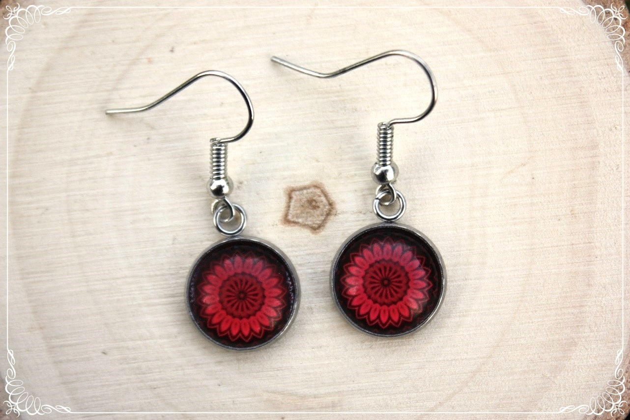 Boucles d'oreilles "Mandalas - Rouges "