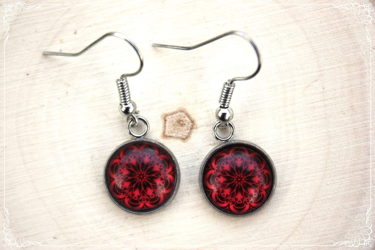 Boucles d'oreilles "Mandalas - Rouges "