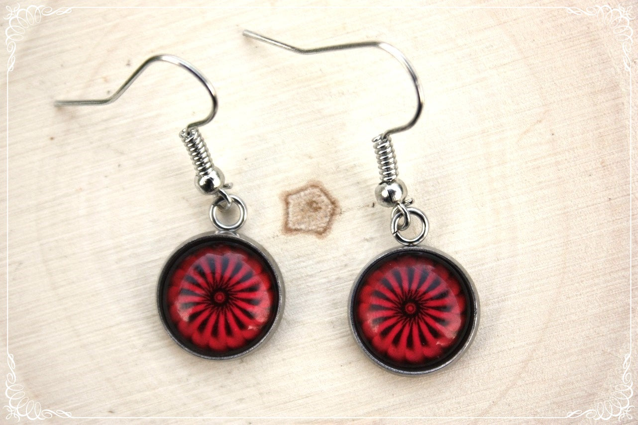 Boucles d'oreilles "Mandalas - Rouges "