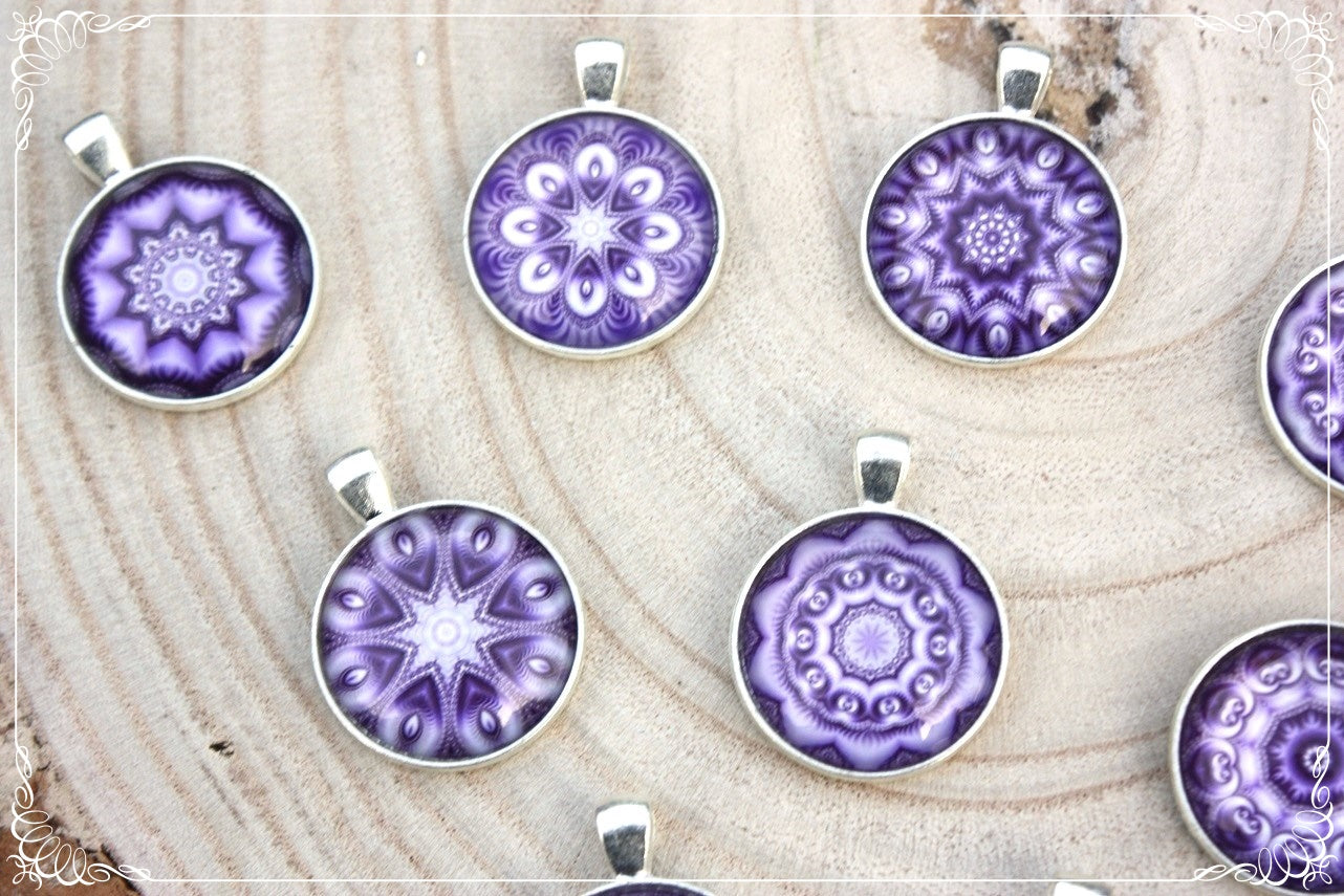 Pendentifs "Mandalas - Violets"