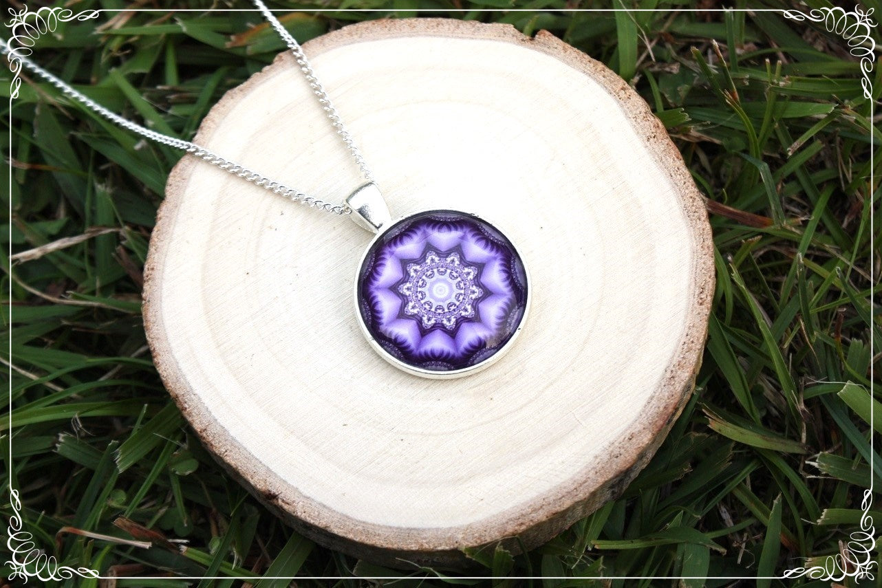 Pendentifs "Mandalas - Violets"